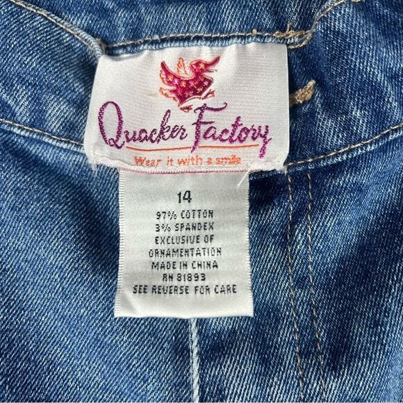 Vintage Quacker Factory Daisy Embriodered Straight Leg 14 - Picture 7 of 7